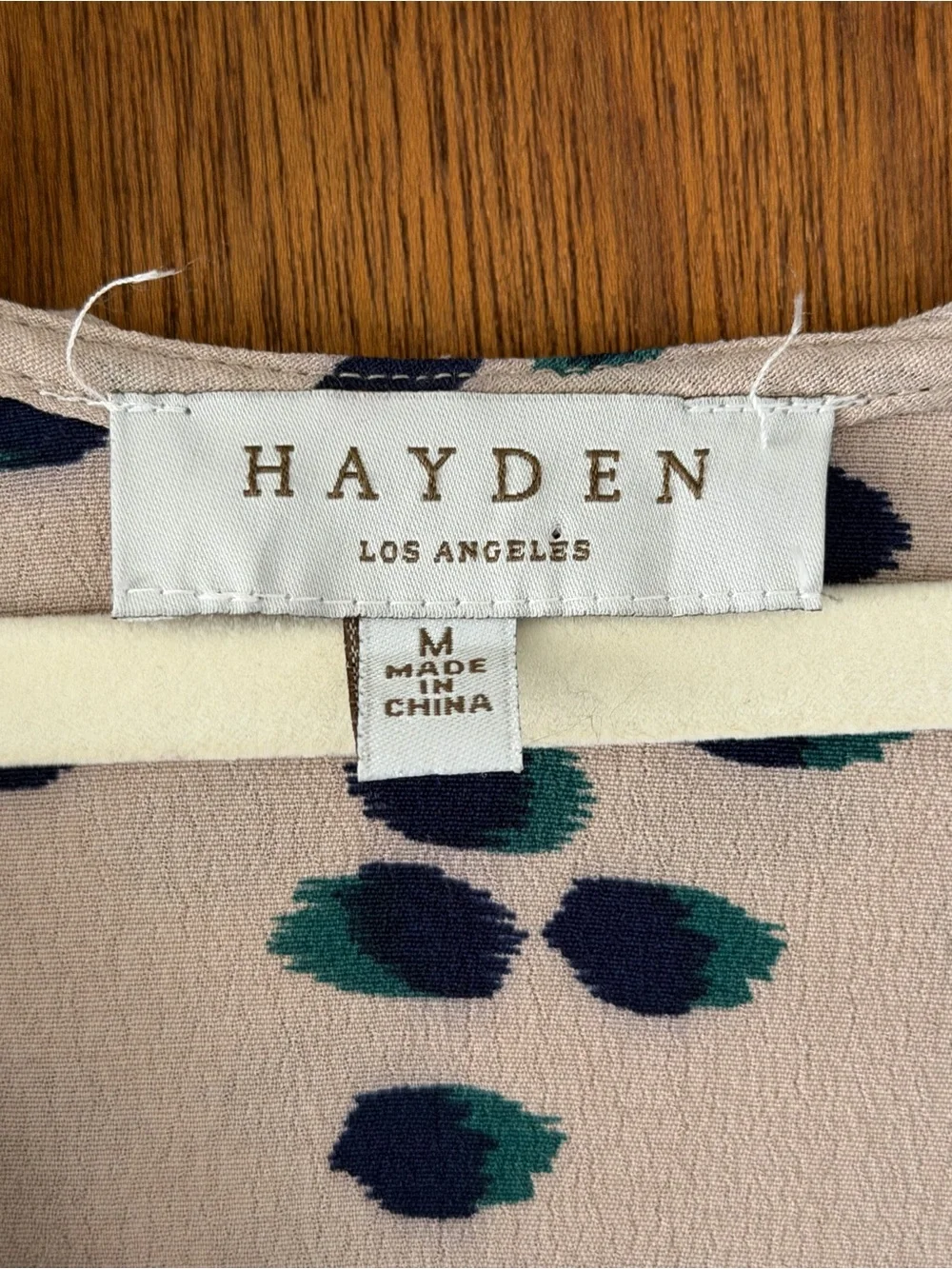 Hayden Los Angeles Abstract Dot Ruffle V-Neck Tunic Dress Medium Cream